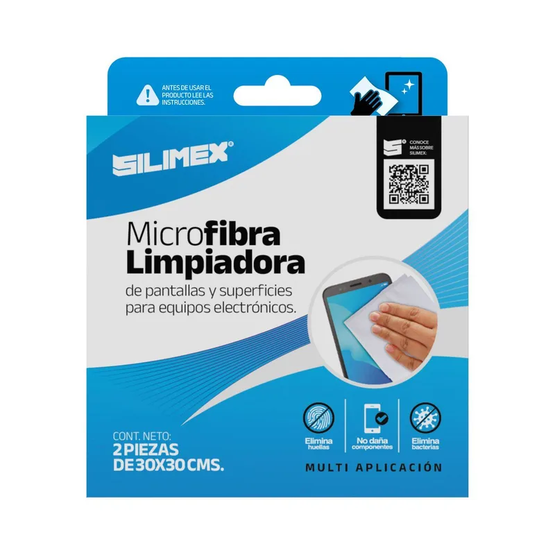 MICROFIBRA LIMPIADORA 30x30 CM SILIMEX Blanco 750300219645