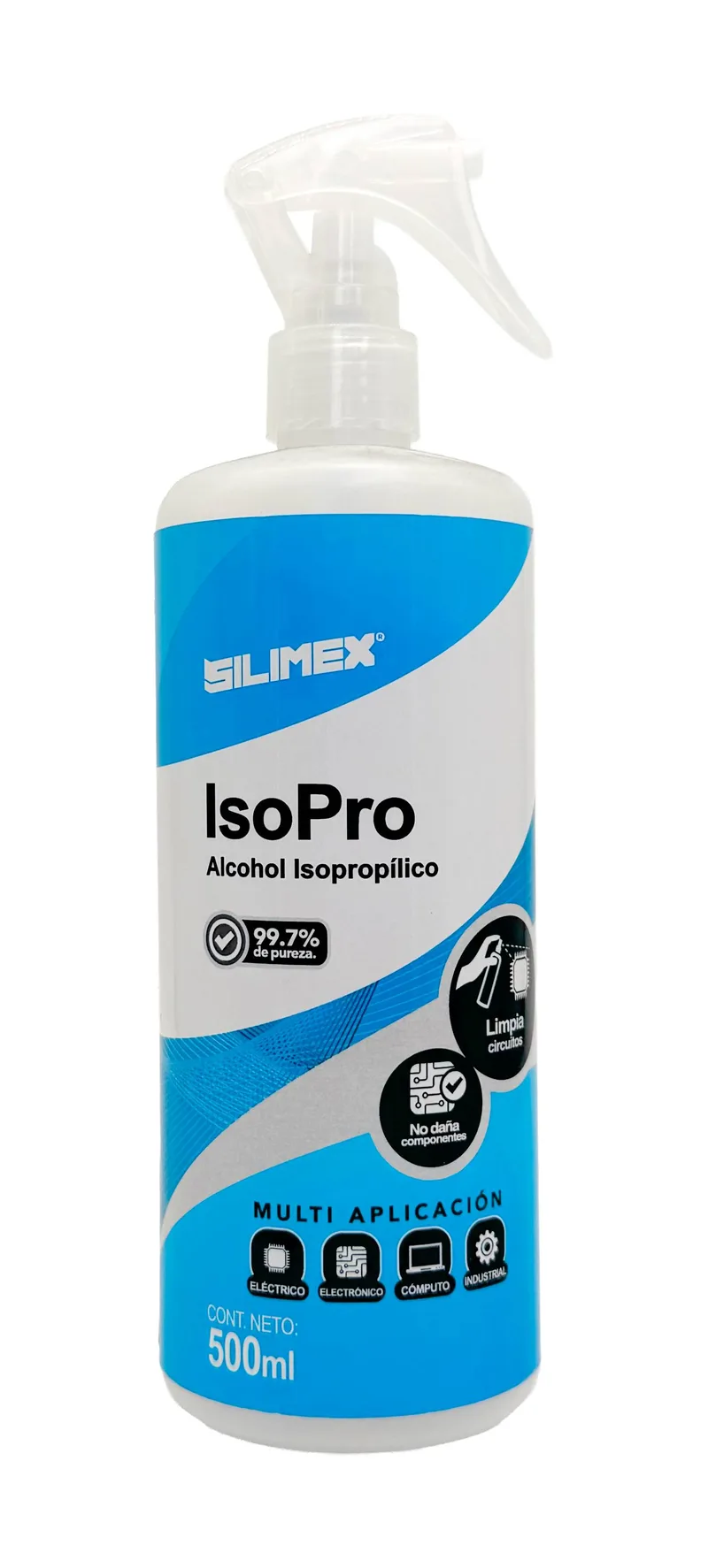 Alchol Isopropilico SILIMEX 500 ml - Mini-Trigger precision spray (CY-P) Alcohol Isopropilico 7503018454344