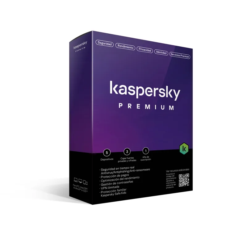 Kaspersky Premium KL1047Z5EFS-22 - 5 Licencias, 1 Año (Total Security) 1 Año(s)