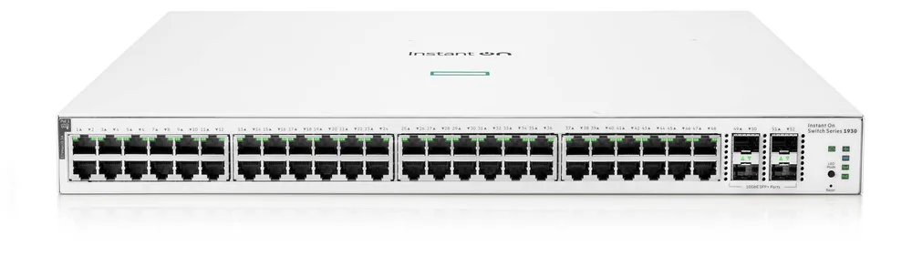 Switch HPE Instant On 1930 Gigabit Ethernet - 48 puertos PoE Clase 4 370 W, 4SFP+ 10GbE (JL686B) Hewlett Packard Enterprise