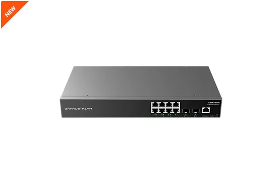 Switch Administrable Capa L2+ - 8 ptos Gigabit + 2 SFP, compatible con GWN Cloud Grandstream GWN7801