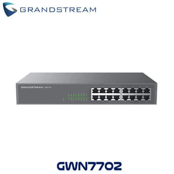 Switch No administrable - 16 puertos Gigabit con crossover automático MDI/MDIX, gabinete metálico para escritorio o rack 19/1U Grandstream GWN7702