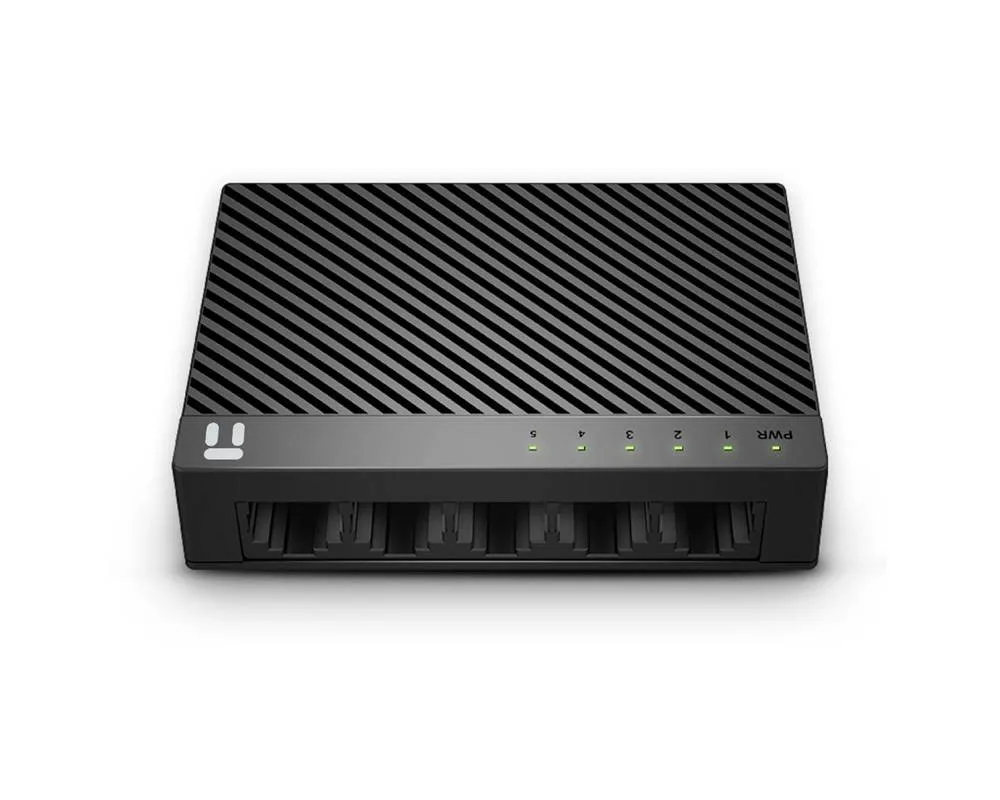 Switch NETIS modelo ST3105C - 5 puertos 10/100Mbps Switch de escritorio con Seguro de conector incorporado, No administrable Negro