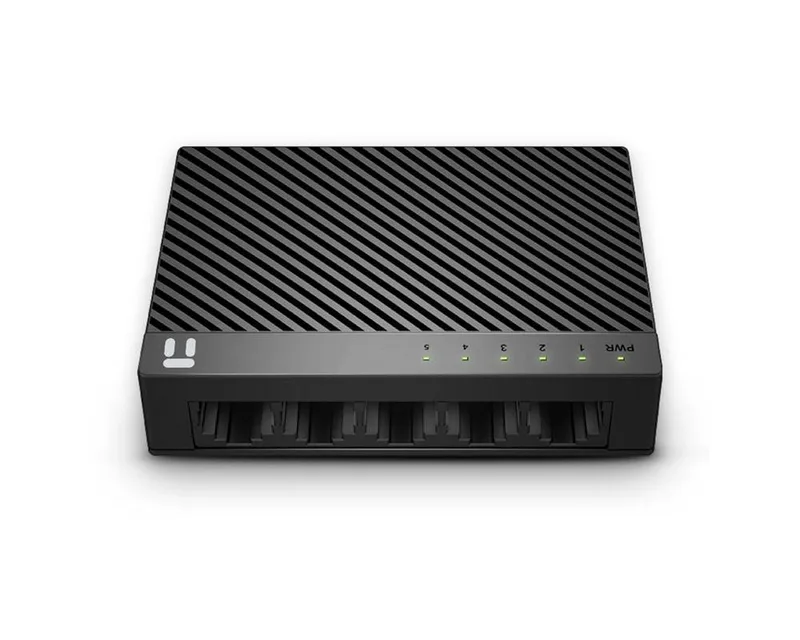 Switch NETIS modelo ST3105C - 5 puertos 10/100Mbps Switch de escritorio con Seguro de conector incorporado, No administrable Negro