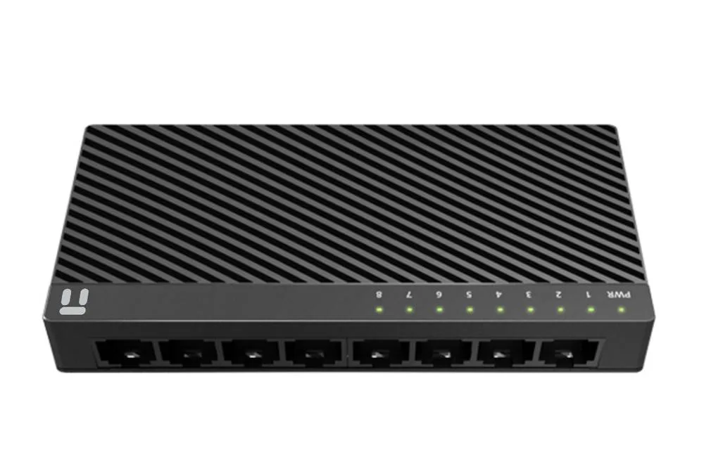 Switch NETIS modelo ST3108C - 8 puertos 10/100Mbps Switch de escritorio con Seguro de conector incorporado, No administrable Negro