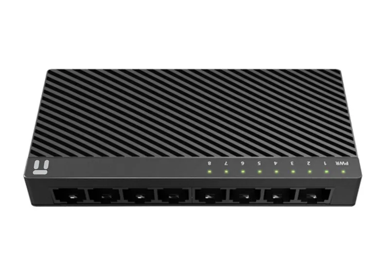 Switch NETIS modelo ST3108C - 8 puertos 10/100Mbps Switch de escritorio con Seguro de conector incorporado, No administrable Negro