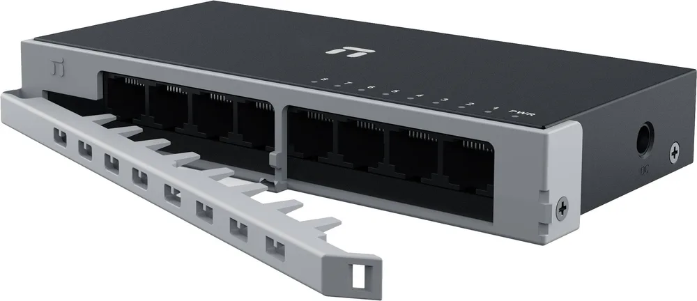Switch NETIS modelo ST108D - 8 puertos 10/100Mbps, Switch de escritorio, carcasa metálica con Seguro de conector incorporado, No administrable Negro