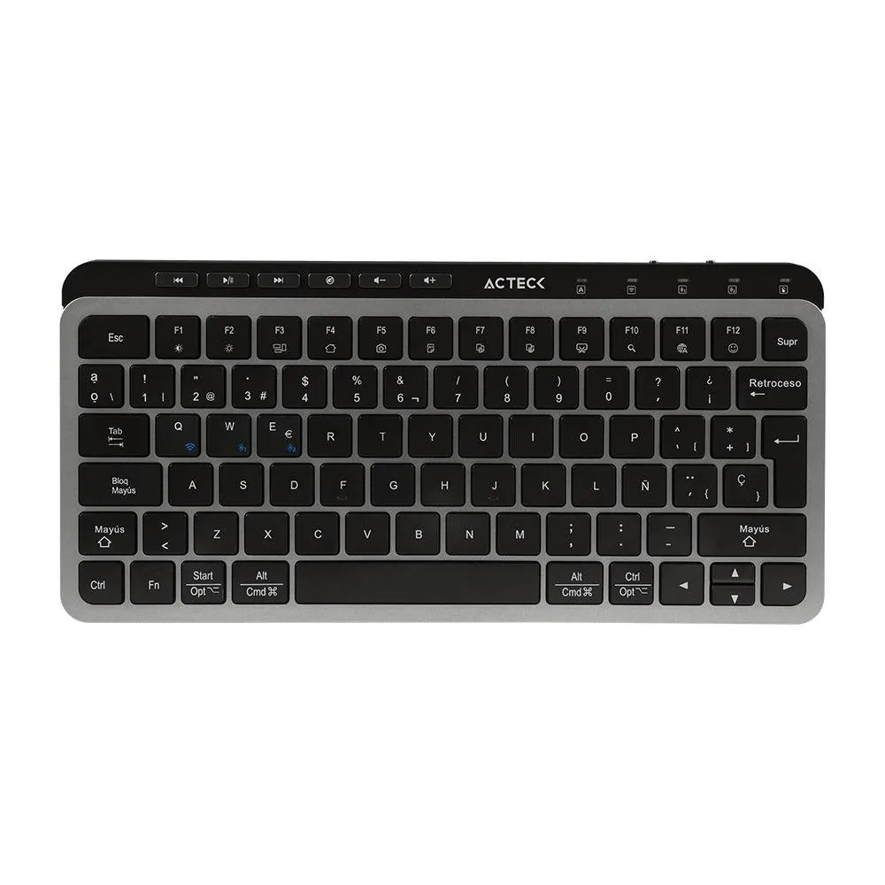Teclado Inalámbrico 2.4hz Inspire Krea TI750 Acteck Elite Series Teclado Inalámbrico Dongle 2.4Mhz - Rango 10m, Bluetooth 5.1, USB A- USB C, 3