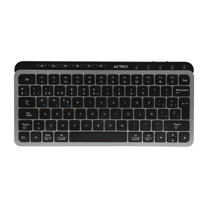 Teclado Inalámbrico 2.4hz Inspire Krea TI750 Acteck Elite Series Teclado Inalámbrico Dongle 2.4Mhz - Rango 10m, Bluetooth 5.1, USB A- USB C, 3