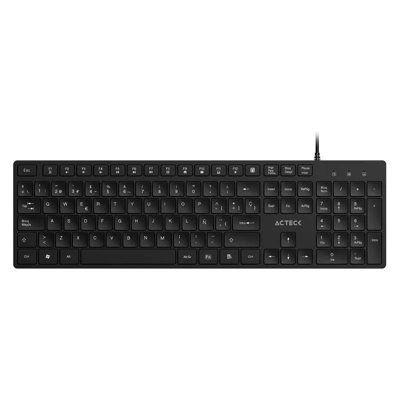 Teclado Alámbrico VANTAGE AERO TA545 ACTECK Conectividad USB - 105 teclas de Bajo Perfil Negro AC-943475