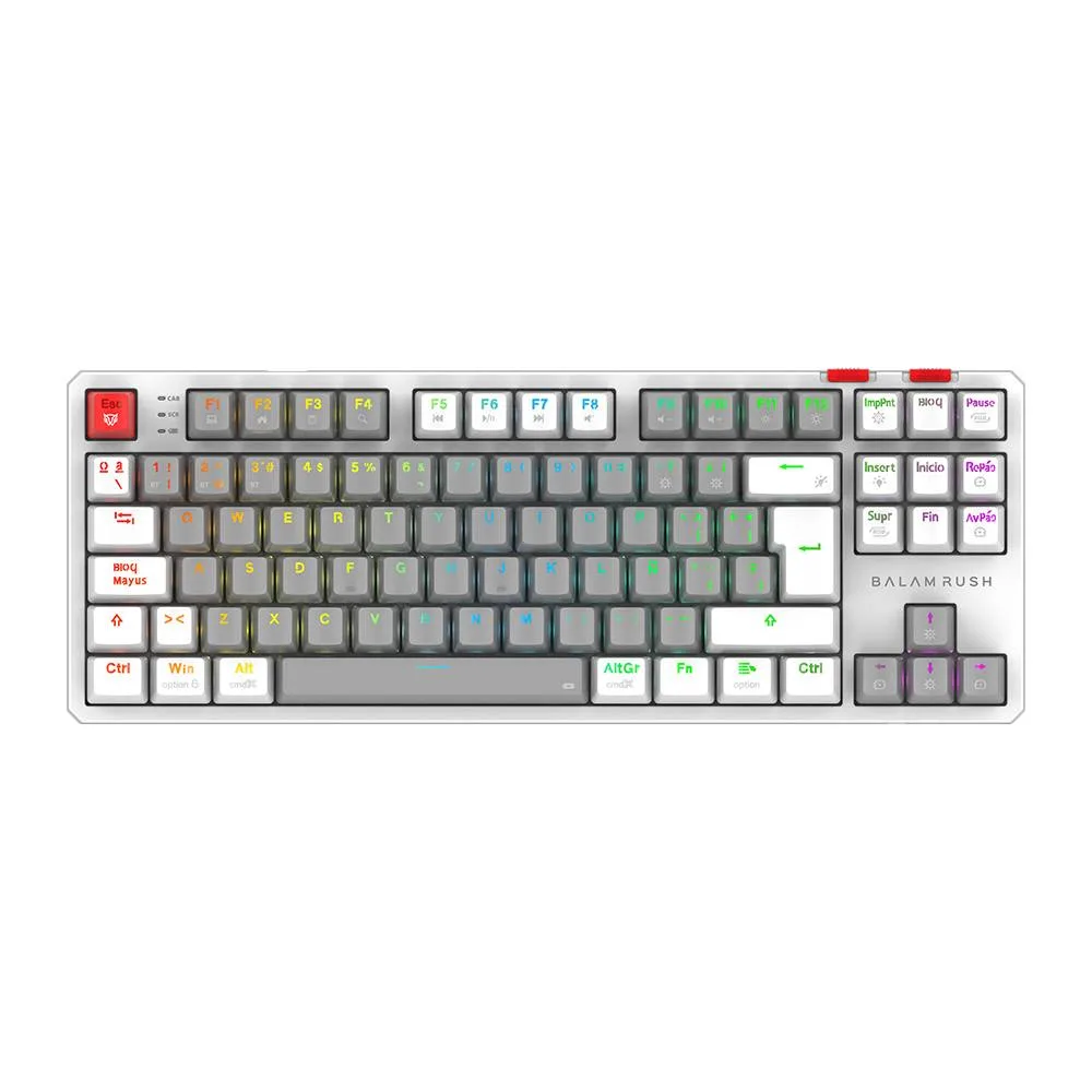 Teclado Gamer Inalámbrico LEVEL PRO GK990 Balam Rush Legend Series Gris BR-940689
