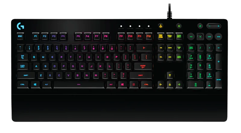 Teclado Gaming LOGITECH G213 PRODIGY - USB, QWERTY, Inglés, Negro, Multicolor 920-008084