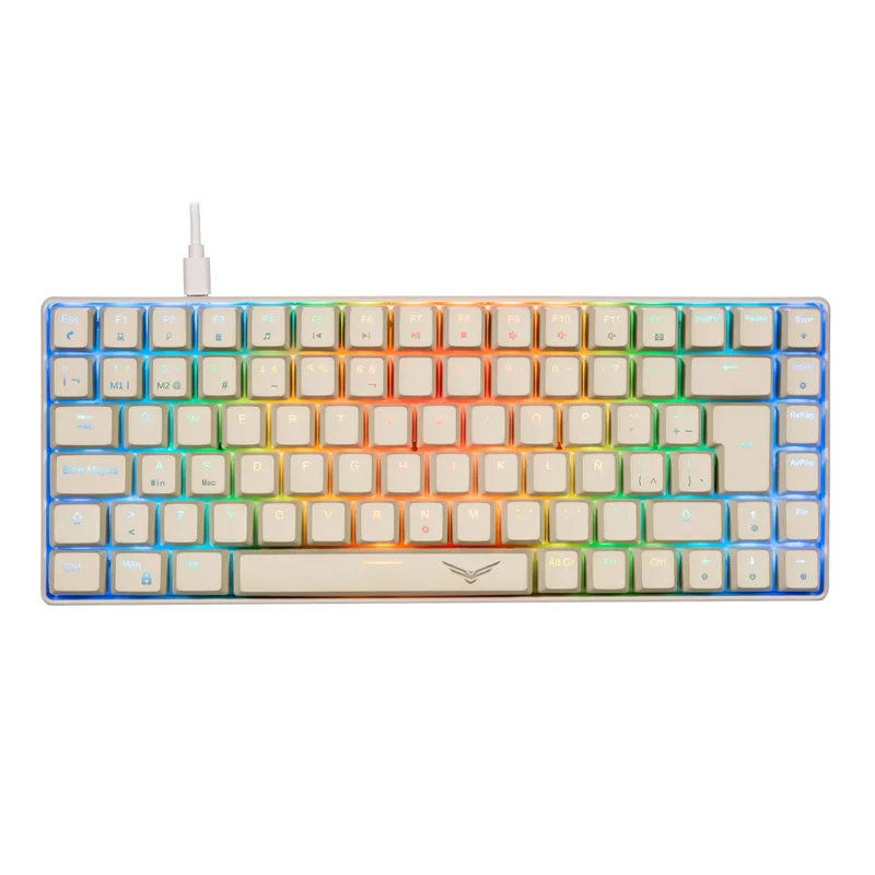Naceb Teclado Mecanico Gamer RGB 80 Compacto 84 Teclas Gray Basilisk NA-0970 Naceb Gaming Blanco