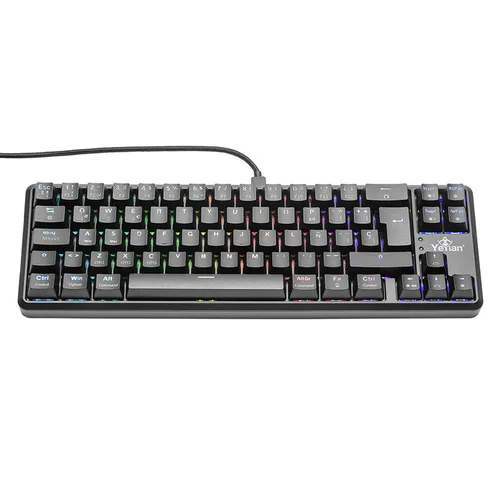 Yeyian - Teclado Gamer Akil S3500, Switch Azul, 69 Teclas, Anti Ghosting Y N-key, Led RGB de Arcoiris, 18 Efectos, IP42, Usb, Bateria Int YTM-28210B