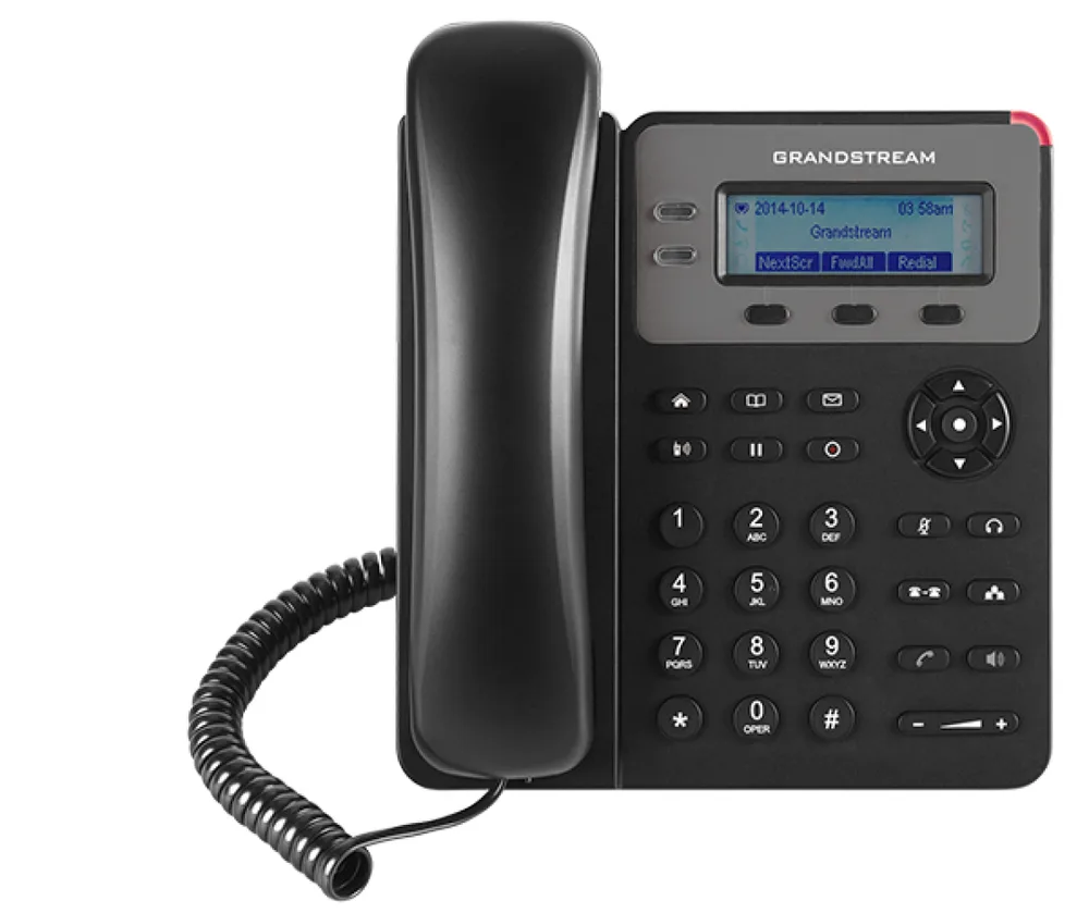 Teléfono IP de 1 linea con 1 cuenta SIP - Ethernet con Poe, conferencia de 3 vías, SIP, incluye su fuente de alimentación Grandstream Negro GXP1615