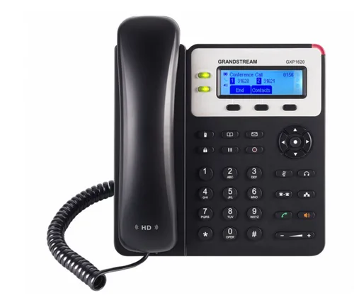 Teléfono IP de 2 líneas con 2 cuentas SIP - Ethernet con Poe, conferencia de 3 vías, SIP, incluye su fuente de alimentación Grandstream Negro GXP1625