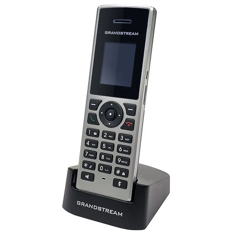 Teléfono Inalámbrico DECT para Estación Base DP750 y DP752 Para Casa y Oficina - cuenta con 10 lineas y 10 cuentas SIP Grandstream Negro/Gris DP722