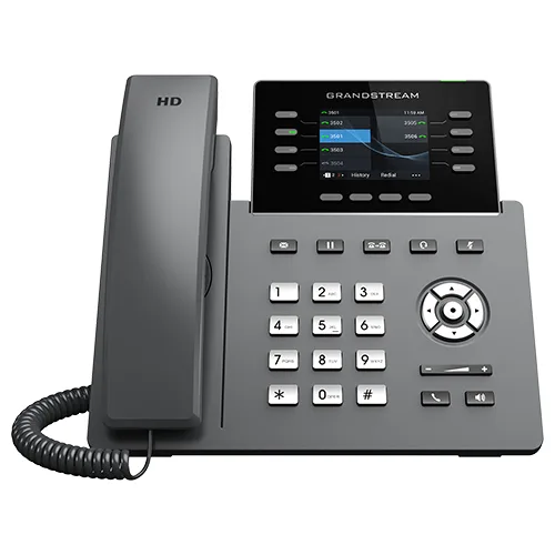 Teléfono IP Profesional Carrier de 8 líneas con 6 cuentas SIP - WiFi, Bluetooth, GDMS, Gigabit con Poe Grandstream Negro GRP2624