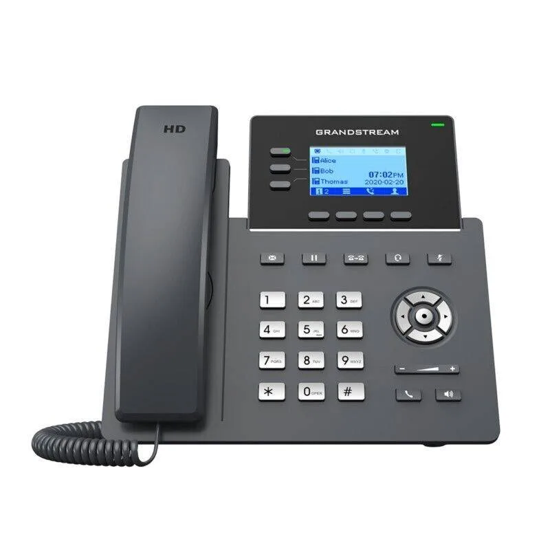 Teléfono IP de 3 líneas con 6 cuentas SIP - conferencia de 5 vias, GDMS, Gigabit con Poe pero NO incluye su fuente de alimentación Grandstream