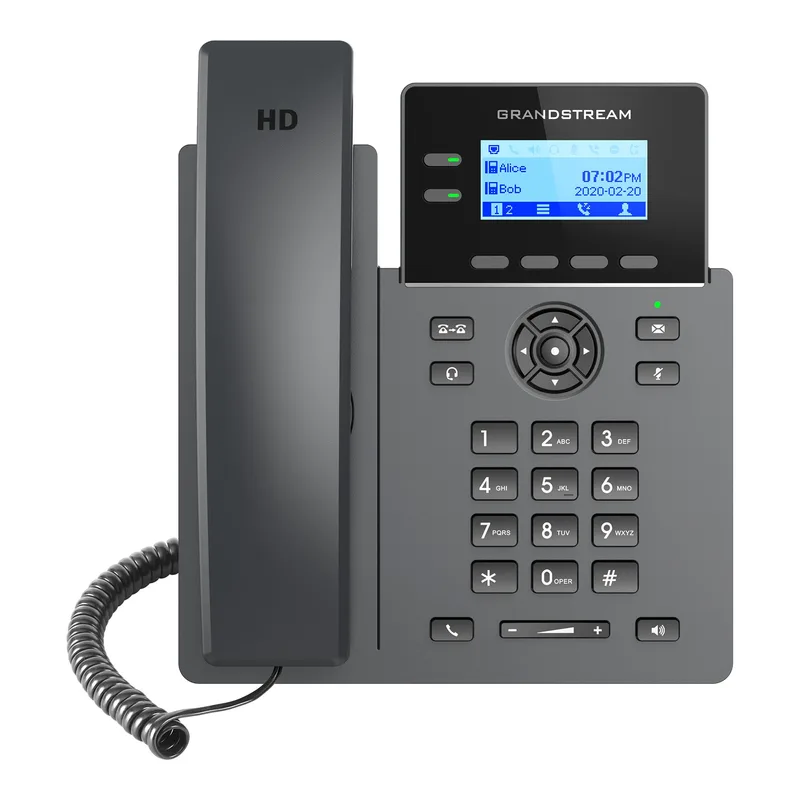 Teléfono IP de 2 líneas con 4 cuentas SIP - conferencia de 5 vías, Ethernet Sin Poe pero SI incluye su fuente de alimentación Grandstream GRP2602
