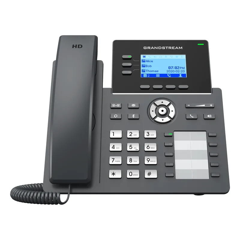 Teléfono IP de 3 líneas con 6 cuentas SIP - conferencia de 5 vías, GDMS, Gigabit incluye la fuente de alimentación y no soporta Poe Grandstream