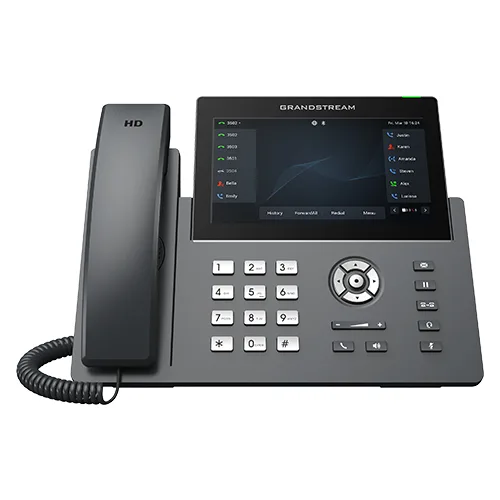 Teléfono IP Profesional Carrier de 12 líneas con 6 cuentas SIP - WiFi, Bluetooth, Pantalla táctil 7 pulgadas, GDMS, Gigabit con Poe Grandstream