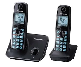PANASONIC 2 Telefonos Inalambrico - Pantalla de 1.8, Ecualizador, Alarma, bloqueo de llamadas, Altavoz, negro KX-TG4112MEB