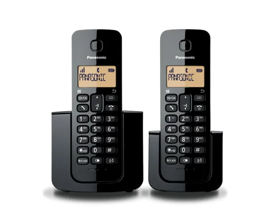 PANASONIC 2 Telefonos Inalambrico - Pantalla de 1.4, Alarma, Stand by, ECO, DECT, negro KX-TGB112MEB