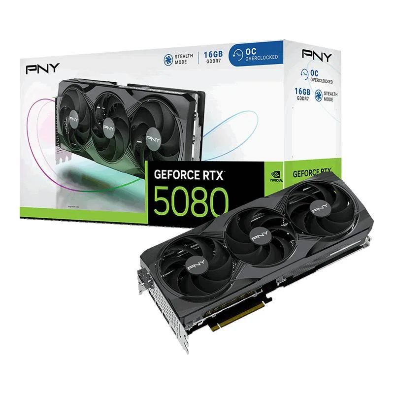 Tarjeta de Video PNY NVIDIA GeForce RTX 5080 OC - 16GB 256-bit GDDR7, PCI Express x16 5.0 16 GB VCG508016TFXPB1