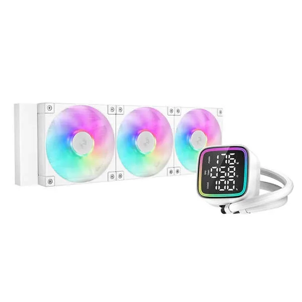 Enfriamiento Liquido Gaming DEEPCOOL LD360 WH (R-LD360-WHDMMN-G-1) - ARGB, Blanco, 360mm, 2400RPM, Socket LGA 1700, 1200/AM4, AM5 2400 RPM