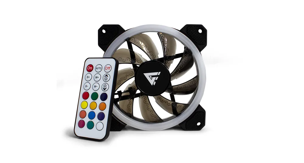 Kit Ventiladores Game Factor FKG400 - 3 Fans 120MM, RGB, 2 Tiras Led, Control Remoto 1500 RPM