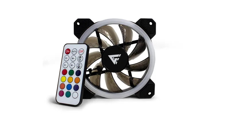 Kit Ventiladores Game Factor FKG400 - 3 Fans 120MM, RGB, 2 Tiras Led, Control Remoto 1500 RPM